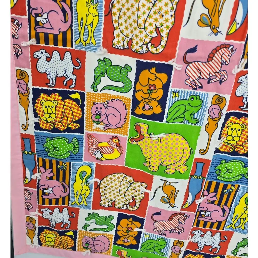 Vintage Retro Storybook Animal Quilt | Whimsical Folk‎ Nursery